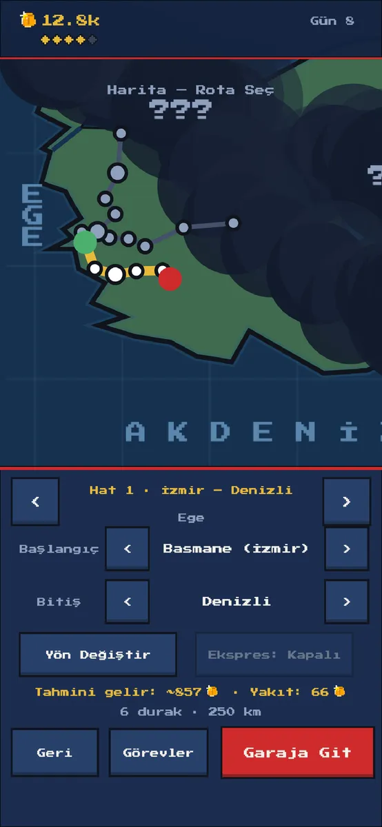 Demir Yolcusu route map