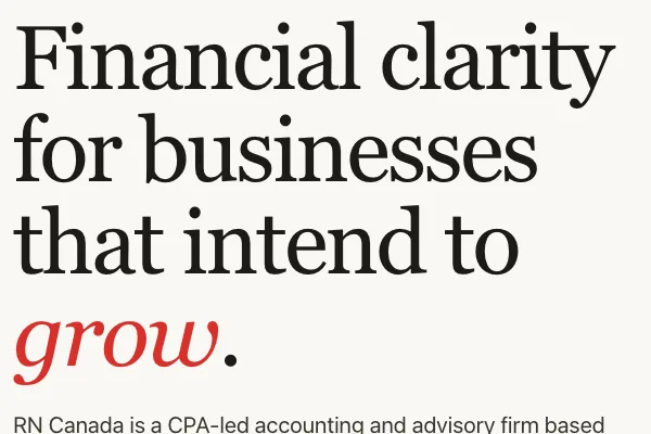 RN Canada headline typography